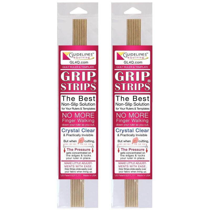 Guidelines4quilting Grip Strips to Slip-Proof Quilt Rulers & Templates  11 7/8  Crystal Clear  Peel & Stick Strips  6/Pkg (2-Pack) - Image 1